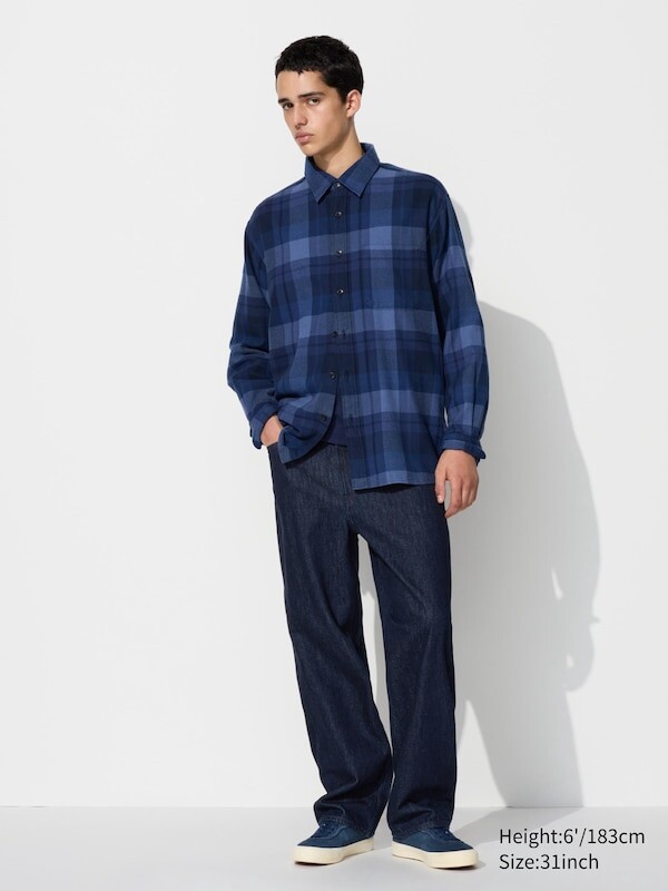 

Широкие прямые джинсы Uniqlo, синий