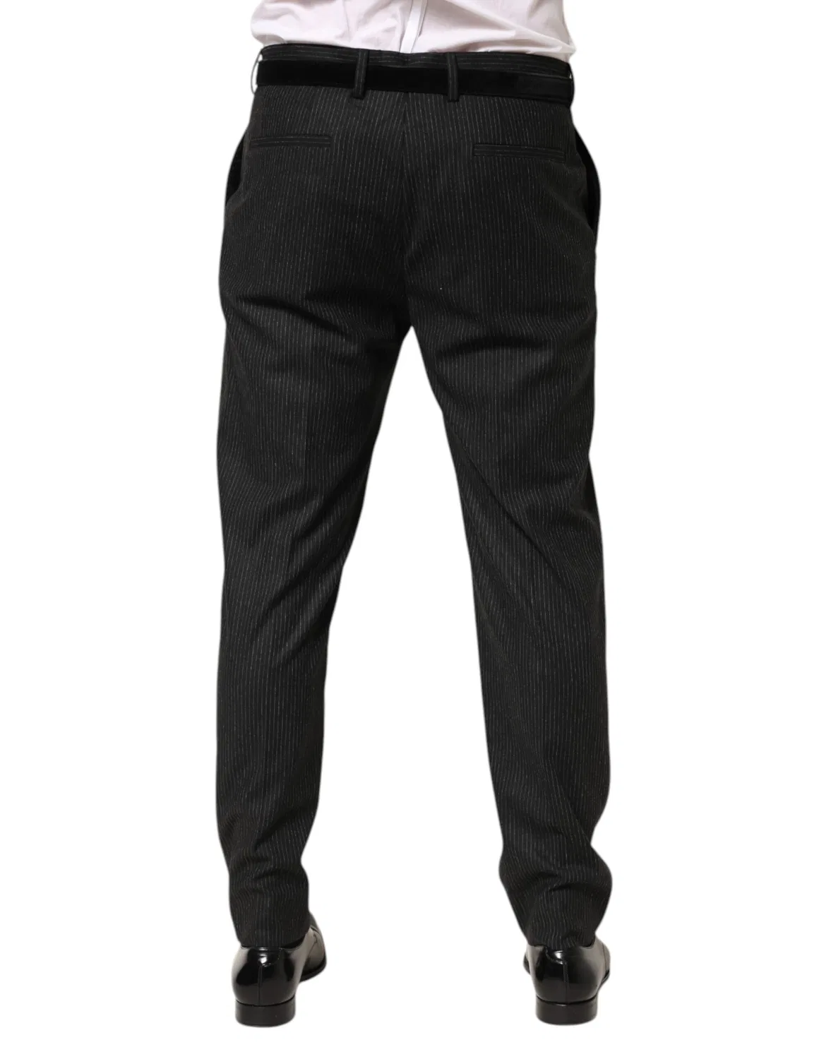 Мужские брюки классические с завышенной талией 52 IT Dress Pants Dolce & Gabbana, Black — фото 4