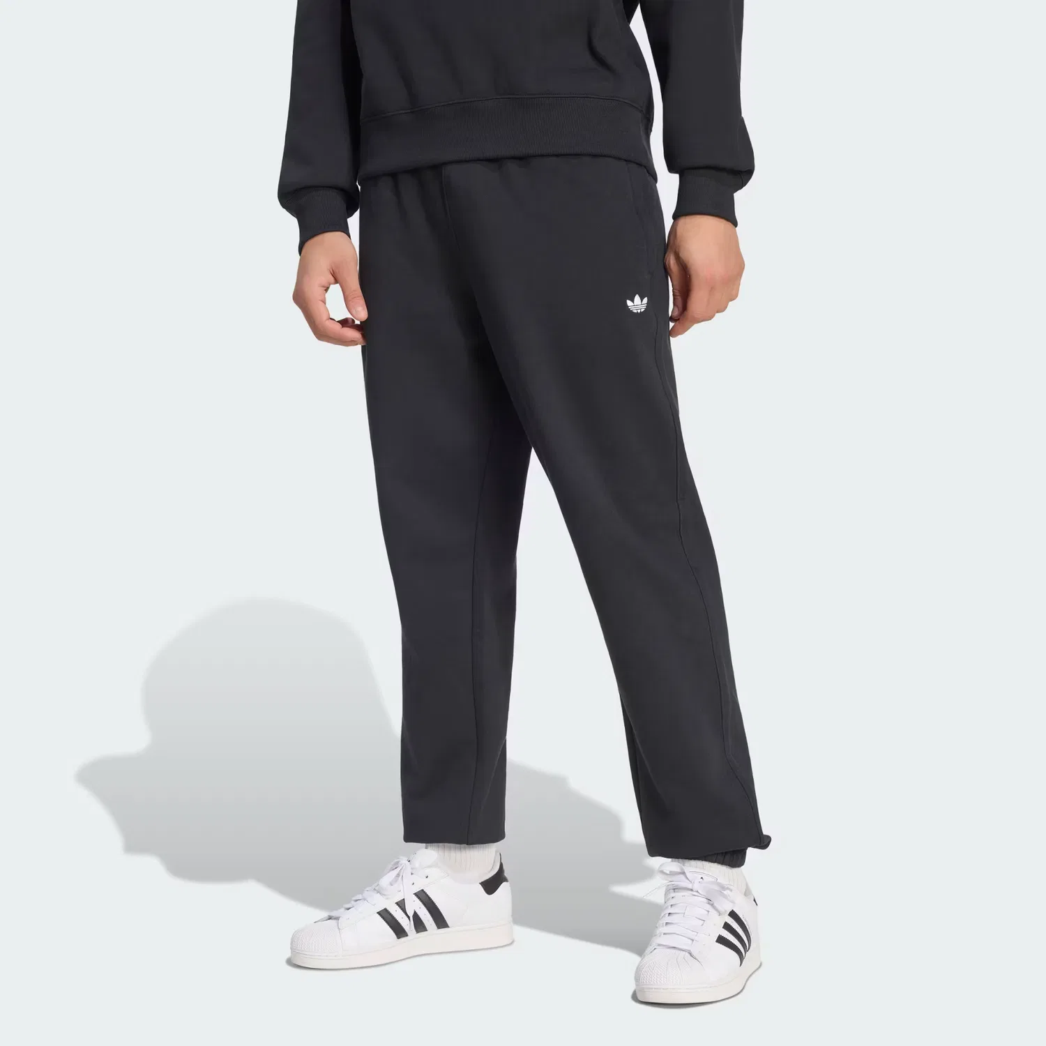 Мужские спортивные штаны прямого кроя TREFOIL ESSENTIALS Adidas Originals, черный