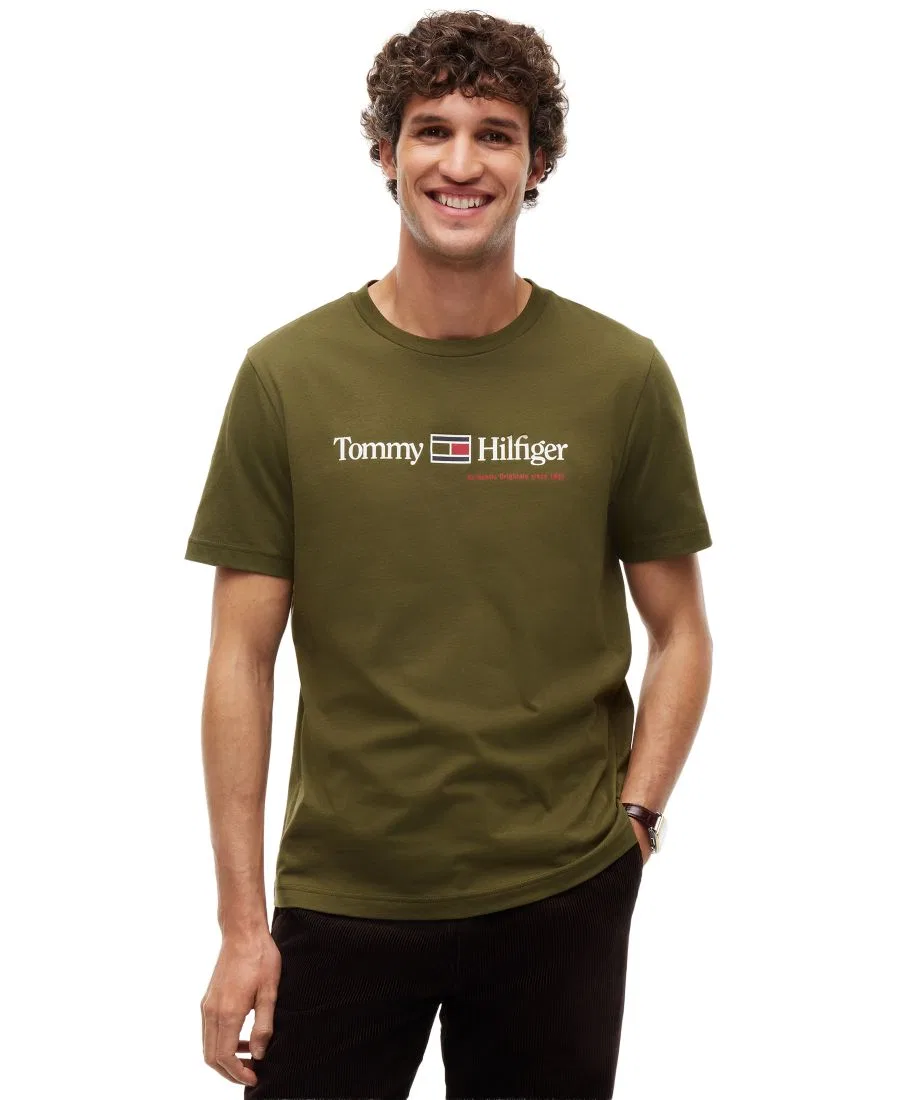 Футболка с графическим принтом Brand Love Tommy Hilfiger, Huntsman Green