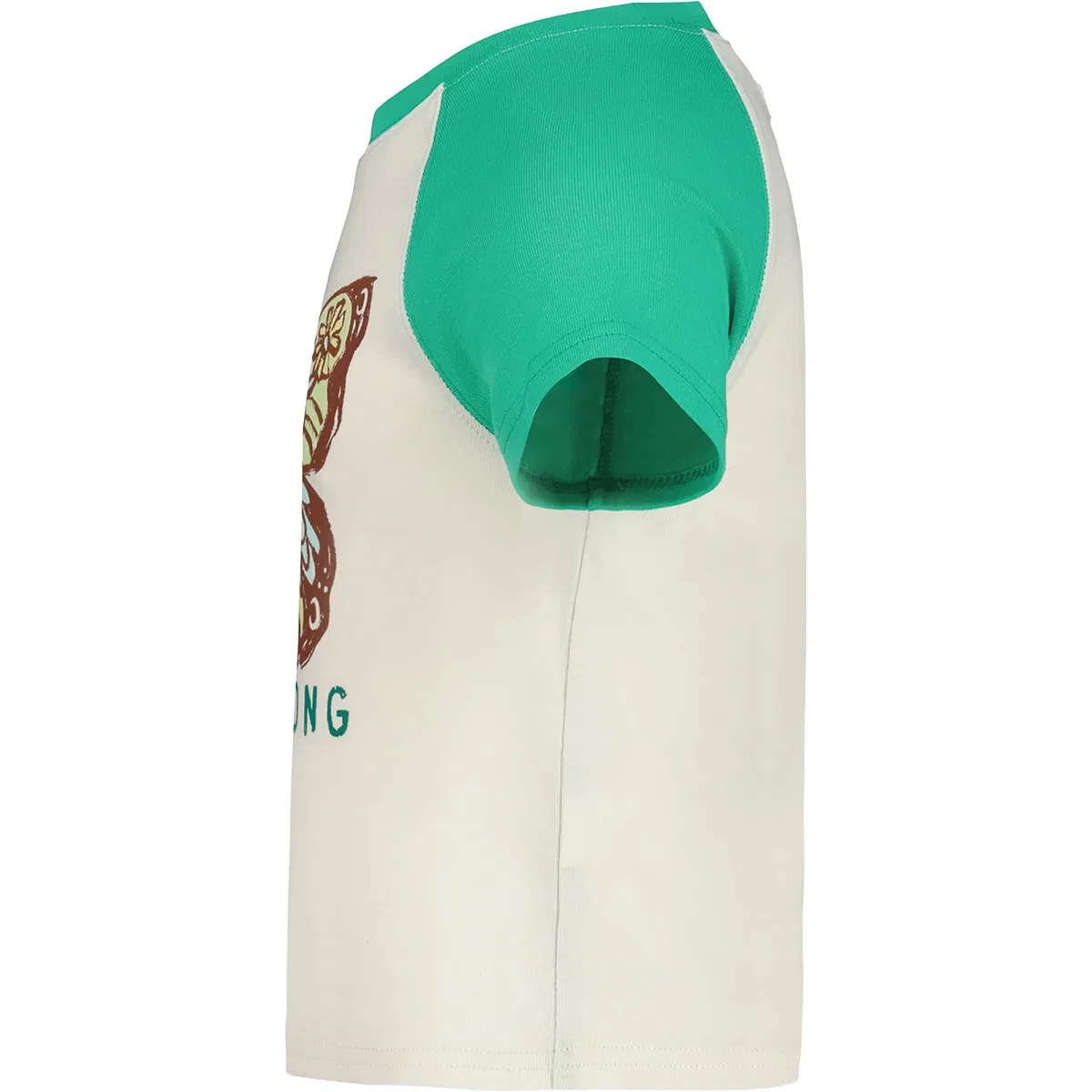 Детская футболка для девочек с принтом Butterfly Stamp T-Shirt Billabong, Gumdrop Green — фото 4