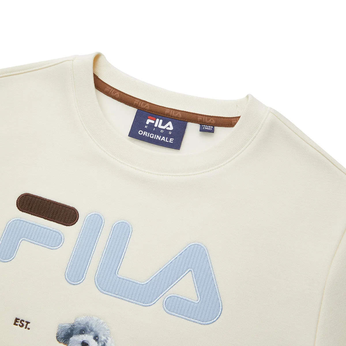 Детский свитшот с круглым вырезом утепленный Maltose White FILA KIDS — фото 4