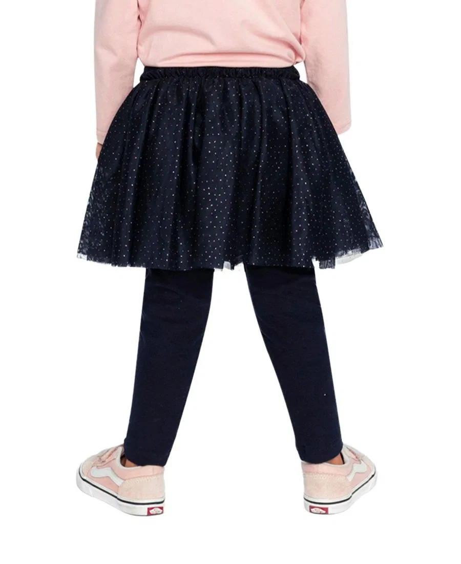Леггинсы с юбкой-пачкой из коллекции Girls Must-Haves Deux par Deux, Dark Blue — фото 4