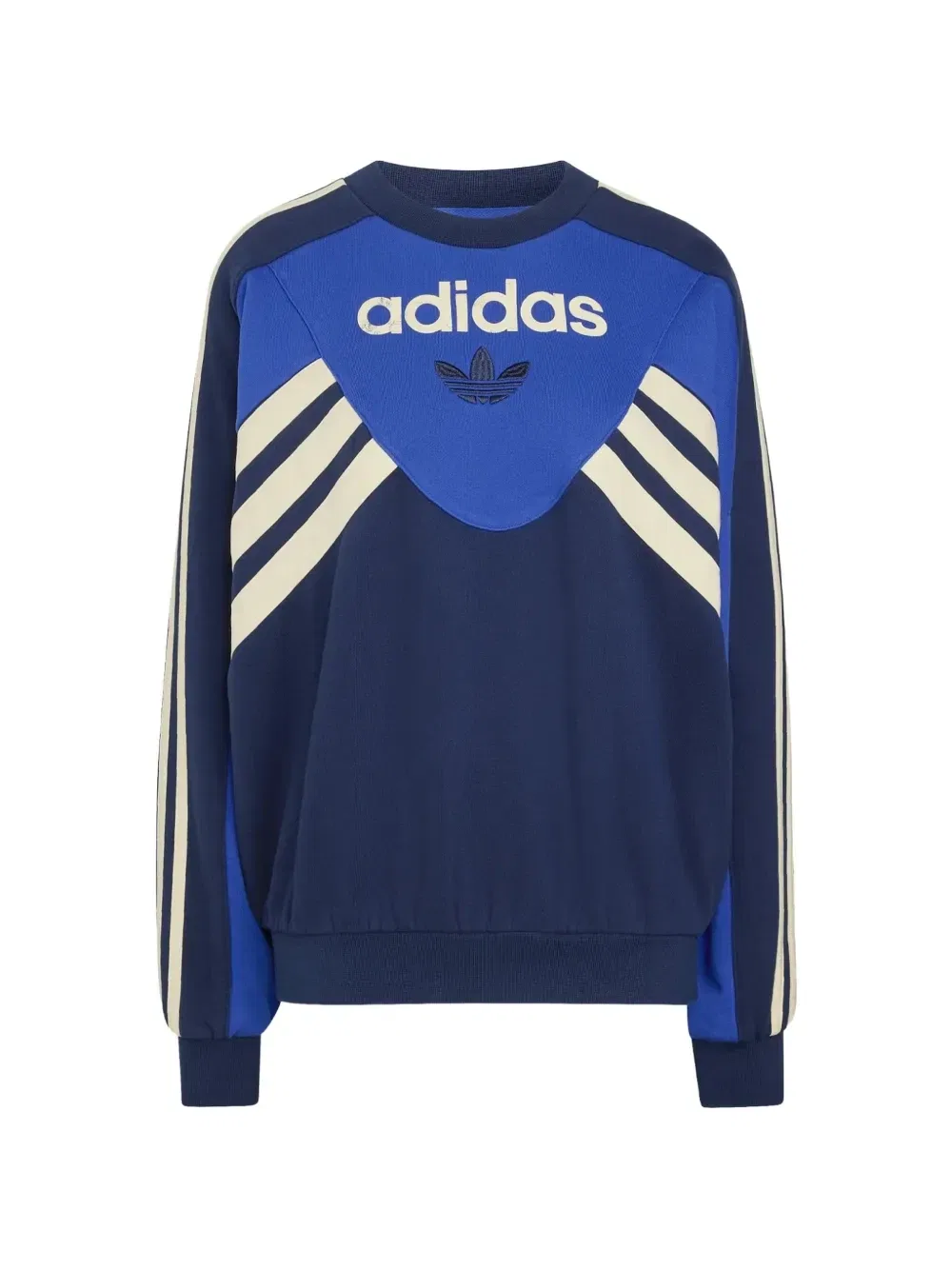 Джемпер в полоску с вышитым логотипом Adidas, синий