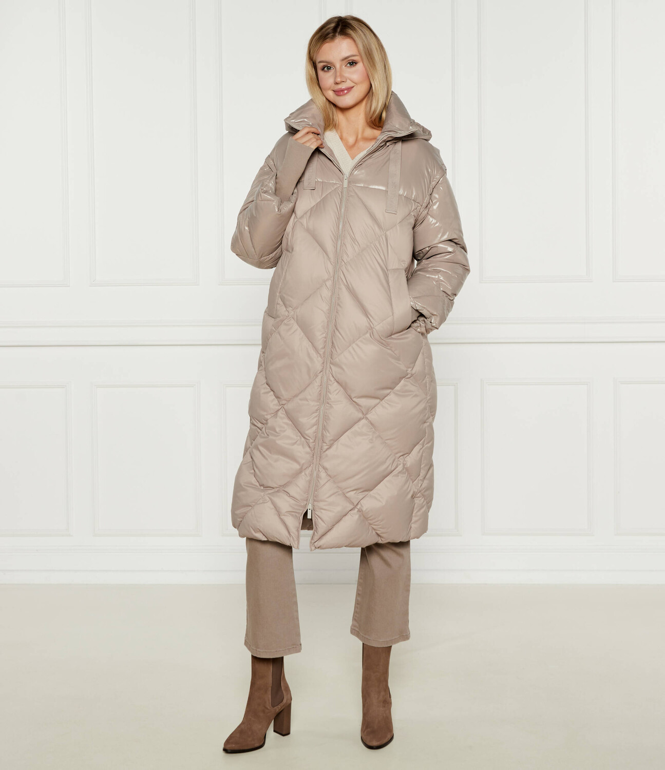 

Пуховое пальто Marella SPORT 2 in 1, бежевый