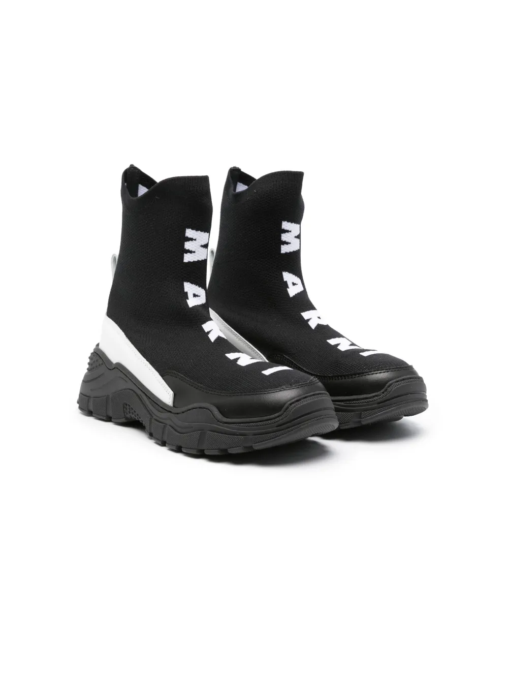 

Слипоны с логотипом Marni Kids, черный