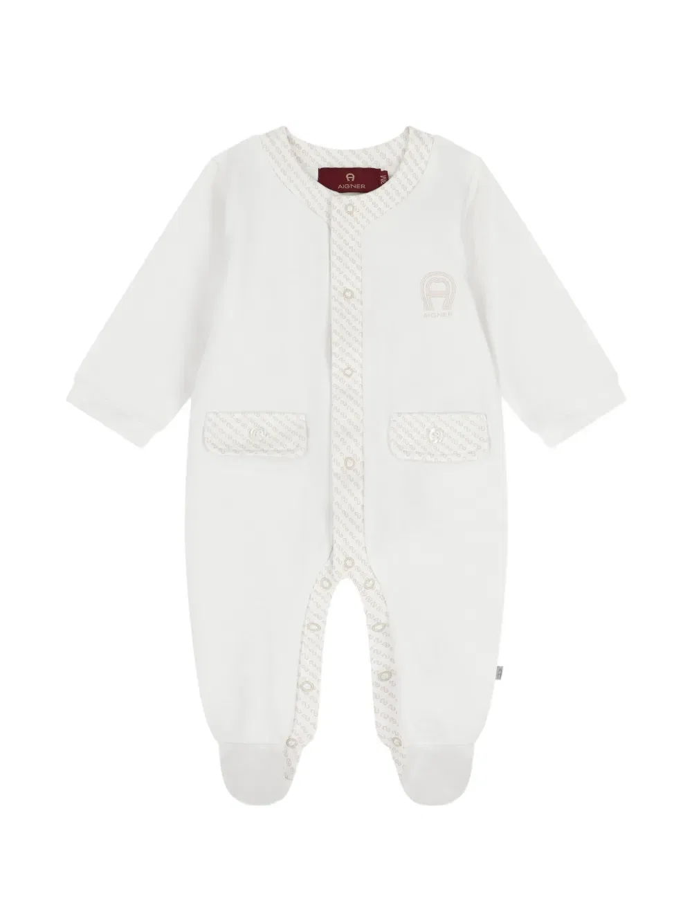 Комплект детского комбинезона с логотипом Aigner Kids, белый — фото 3