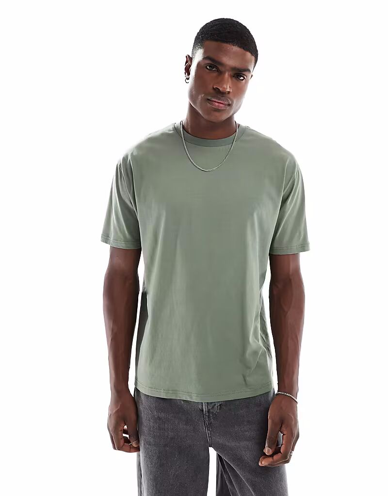 

Свободная футболка Essentials цвета шалфея Asos Design