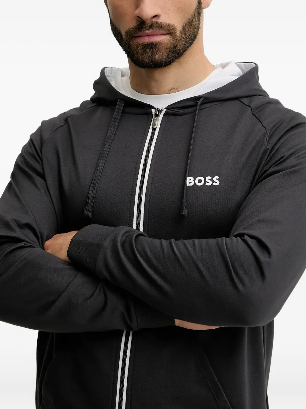 

Худи на молнии BOSS, черный