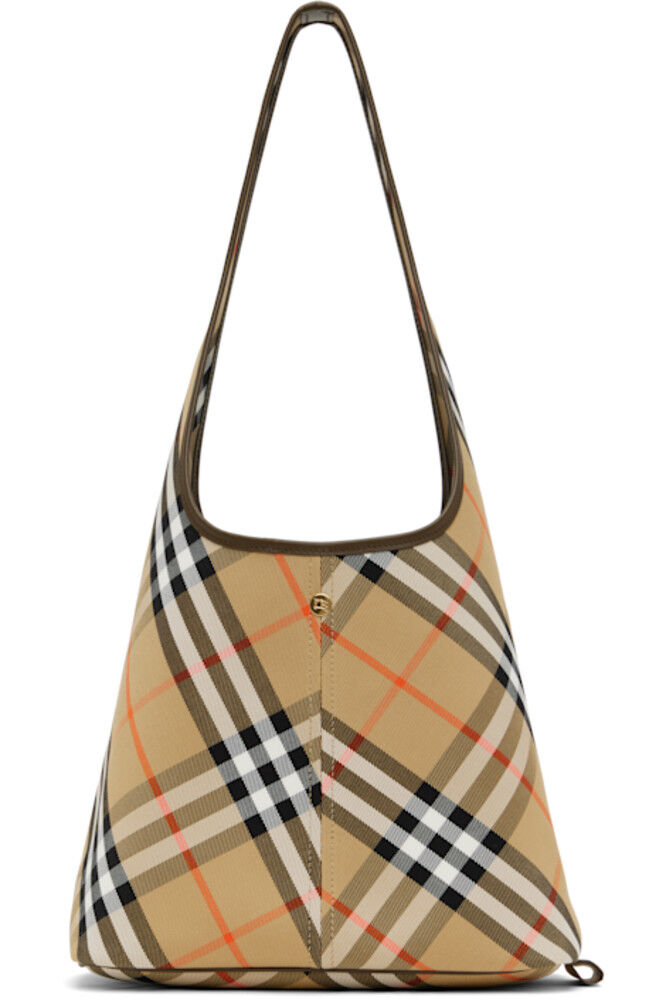 

Маленькая бежевая сумка через плечо в клетку Burberry