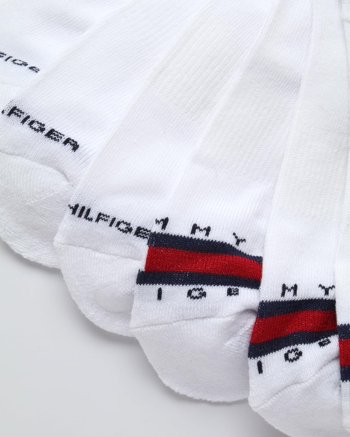 Мужские спортивные носки Tommy Hilfiger - носки Cushion, непромокаемые (12 шт.), White/Black Stripe — фото 4