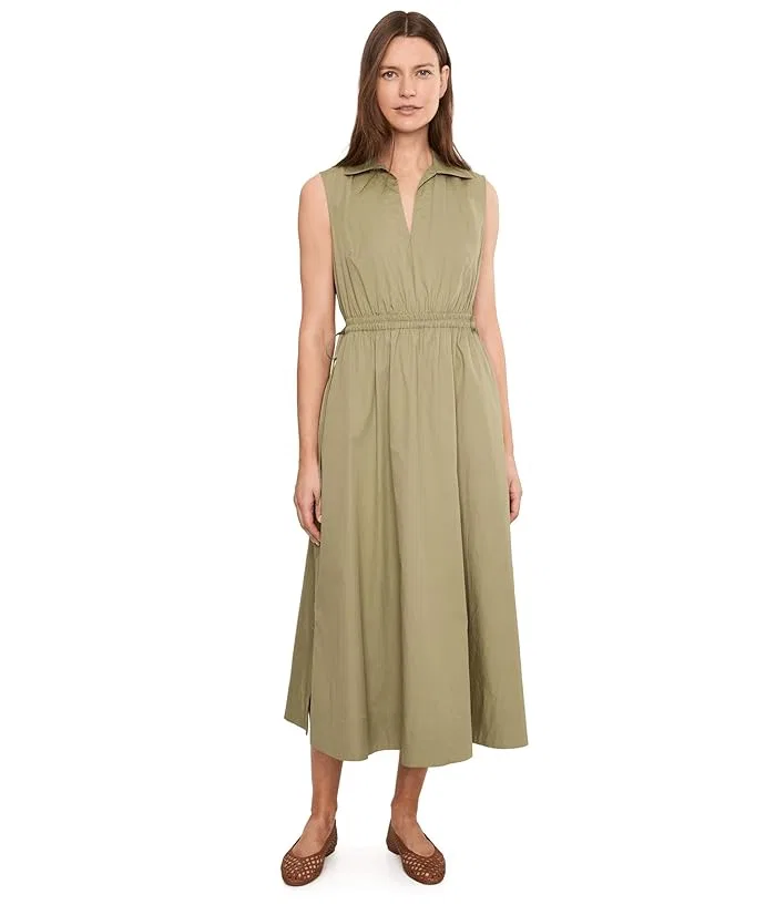 Платье миди с V-образным вырезом Calvin Klein, Light Olive