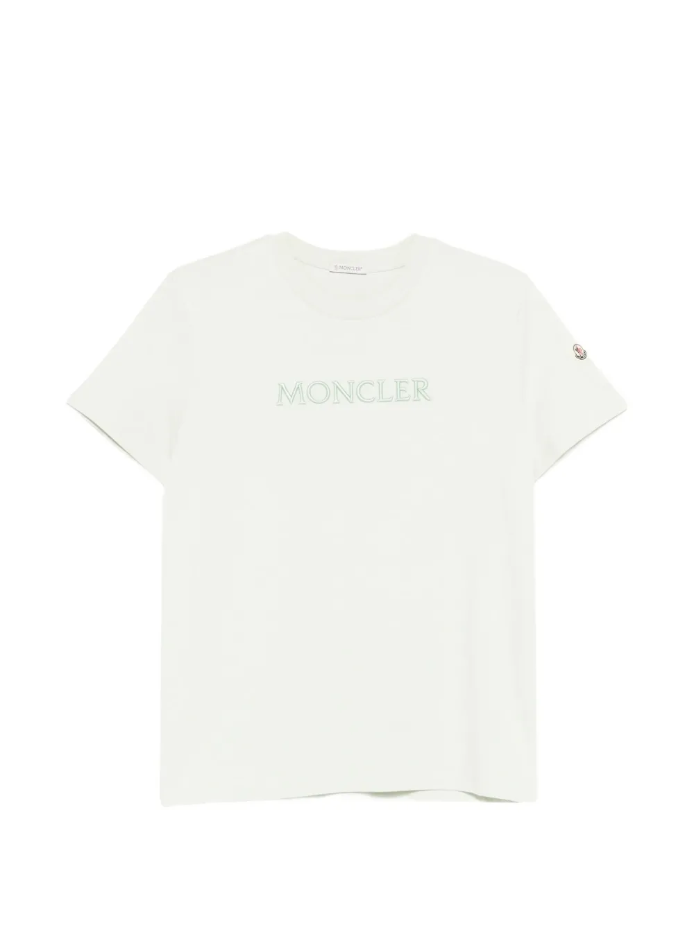 

Футболка с вышитым логотипом Moncler, бежевый