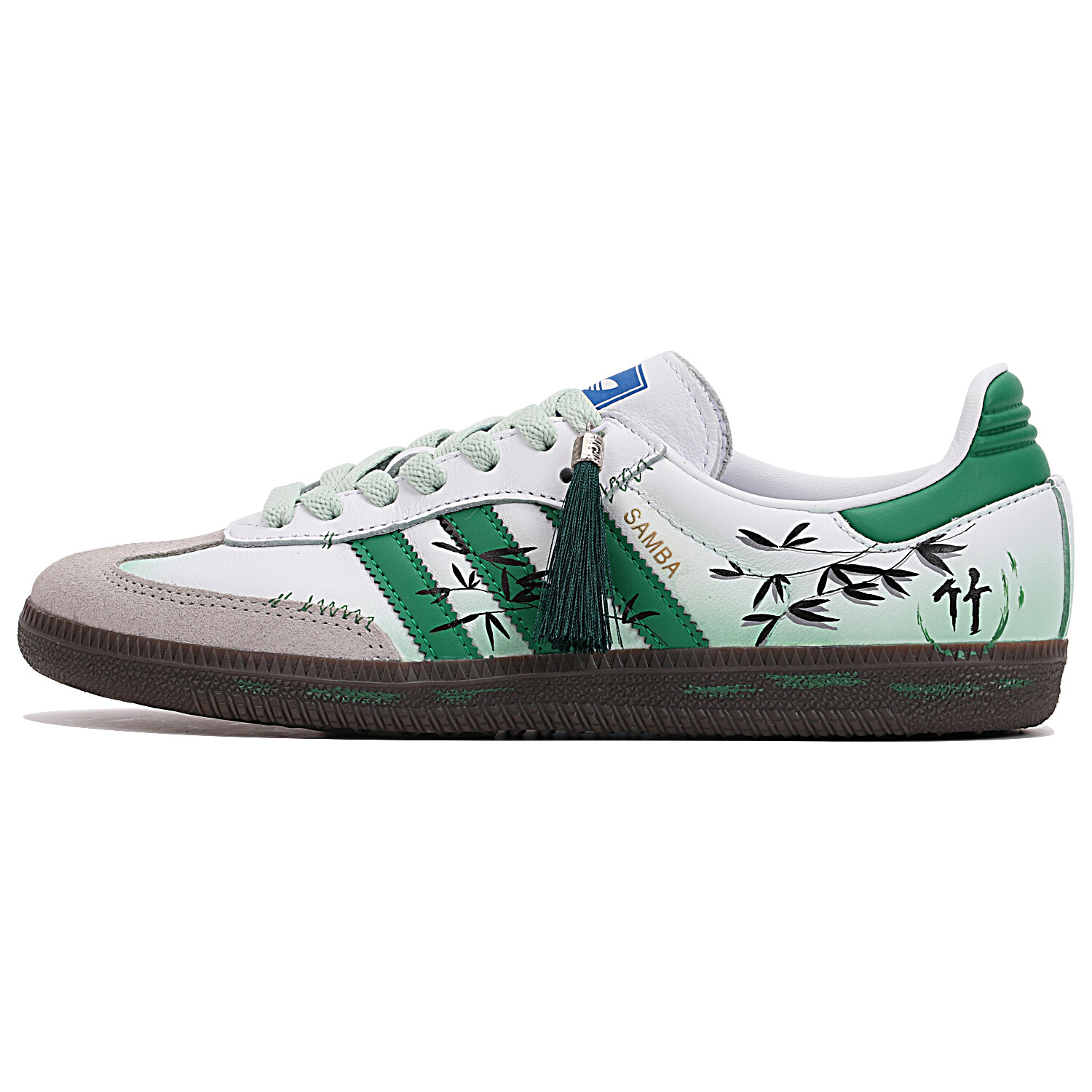 

Кроссовки adidas originals SAMBA OG Skateboarding Shoes Unisex Low-top Sail/Sail/Metallic Gold Grain/Oil Green, белый/зеленый