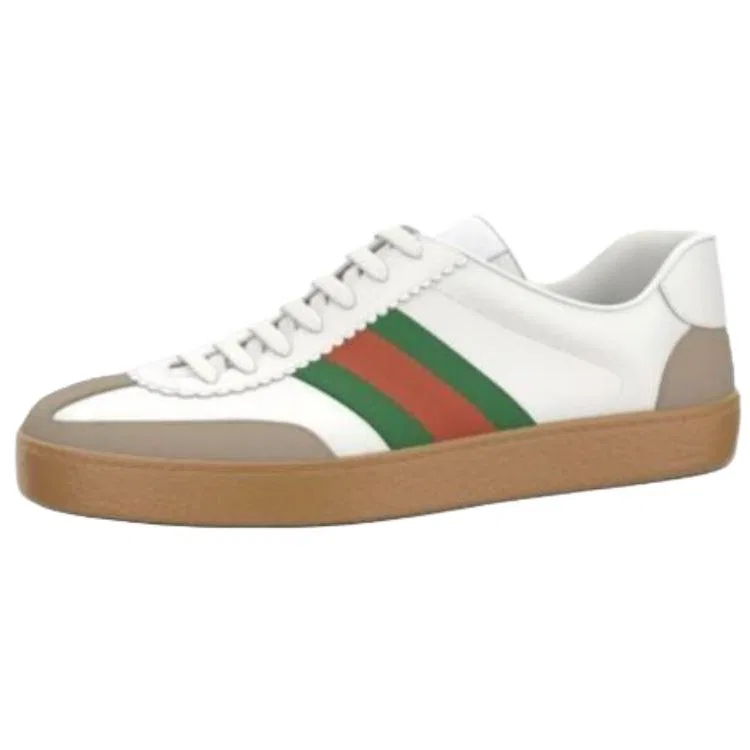 Кеды GUCCI Leather Low Top White Gray