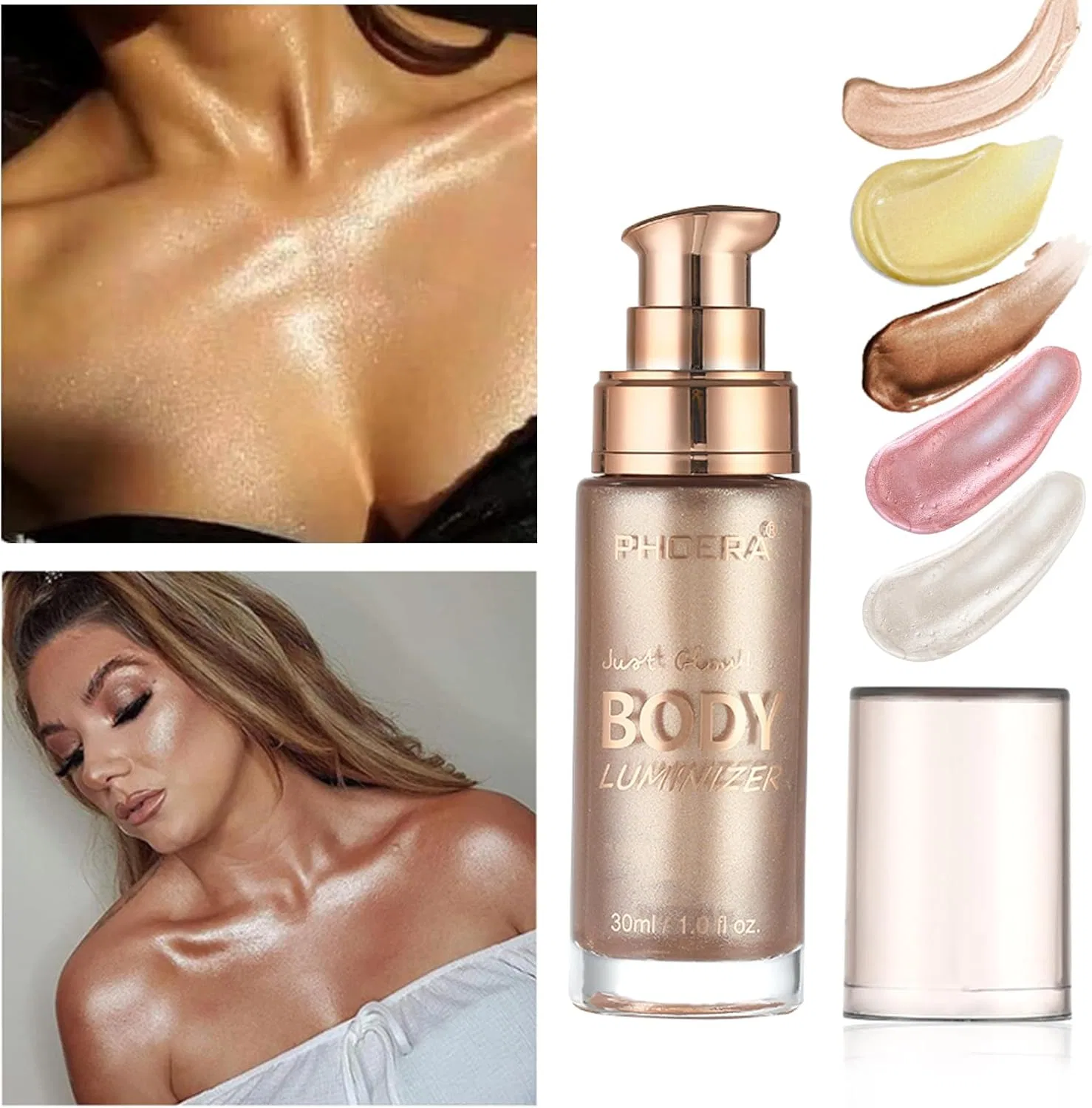 Мерцающее масло для тела Lezero Rose Gold #01, 30 мл — фото 2