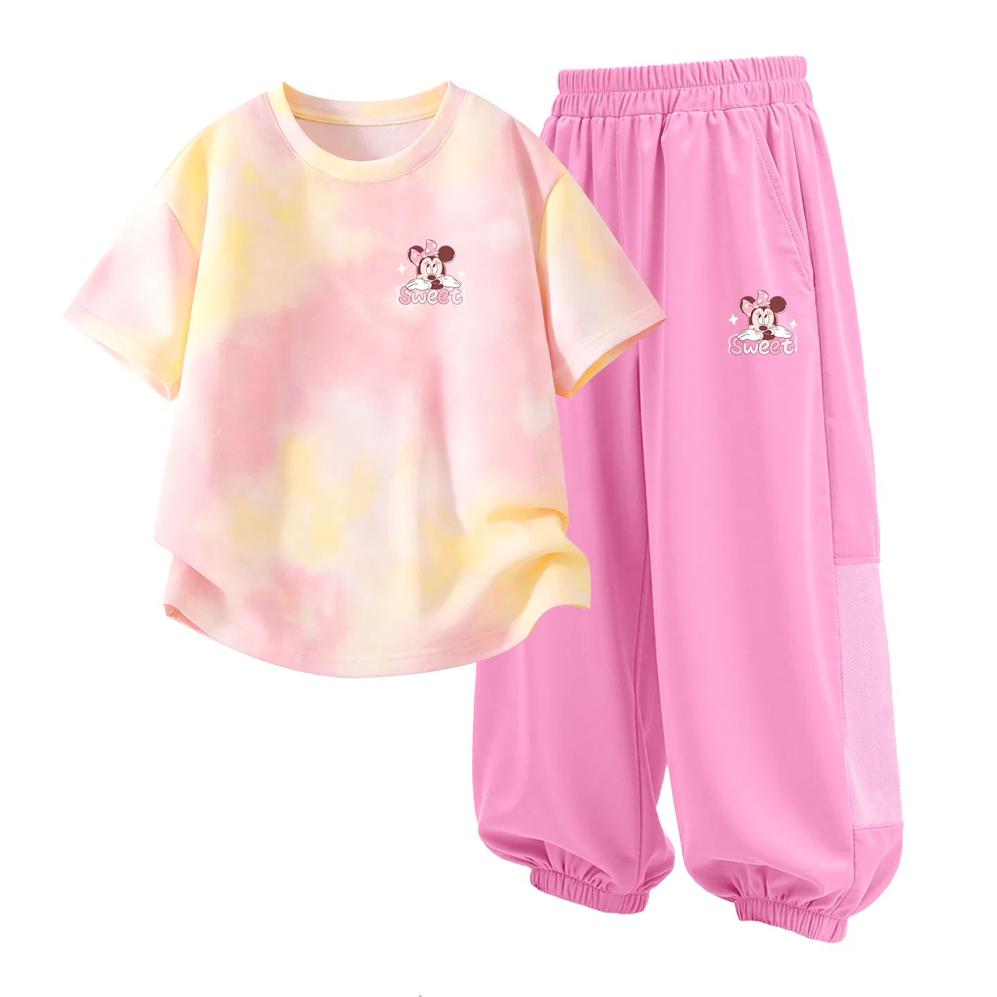 Детский спортивный костюм Casual Sportswear 2 Piece Set Disney, Delolane K Yellow Pink+Delolane K Strawberry Pink