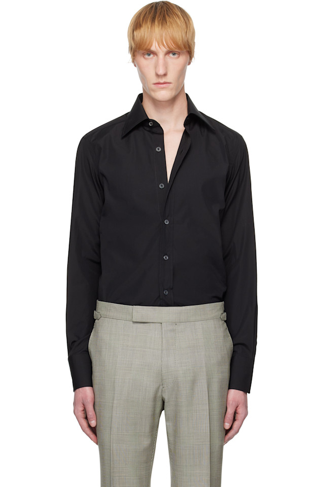 

Рубашка из поплина slim fit Tom Ford, черный