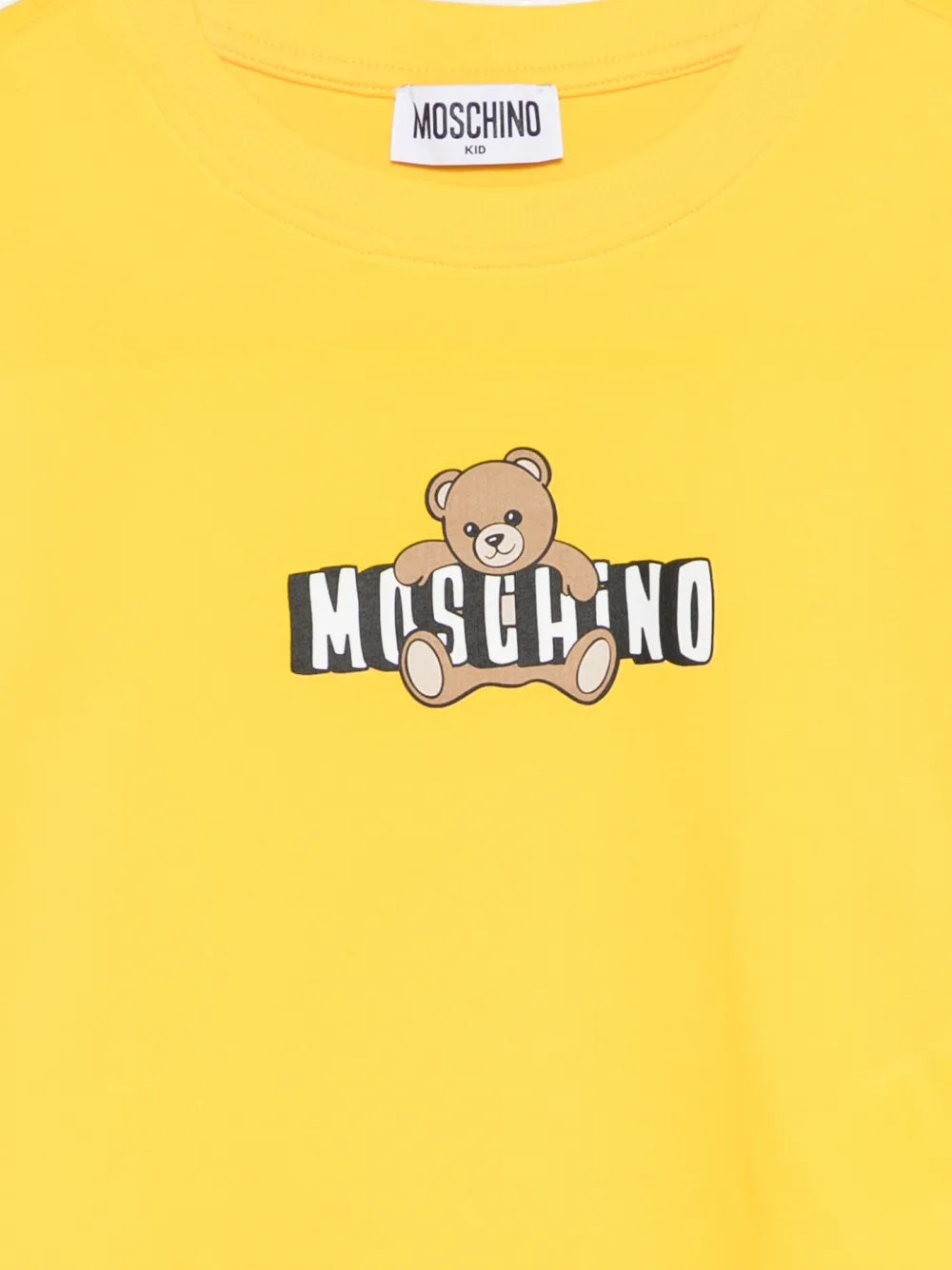 Футболка с изображением мишки Moschino Kids, желтый — фото 3