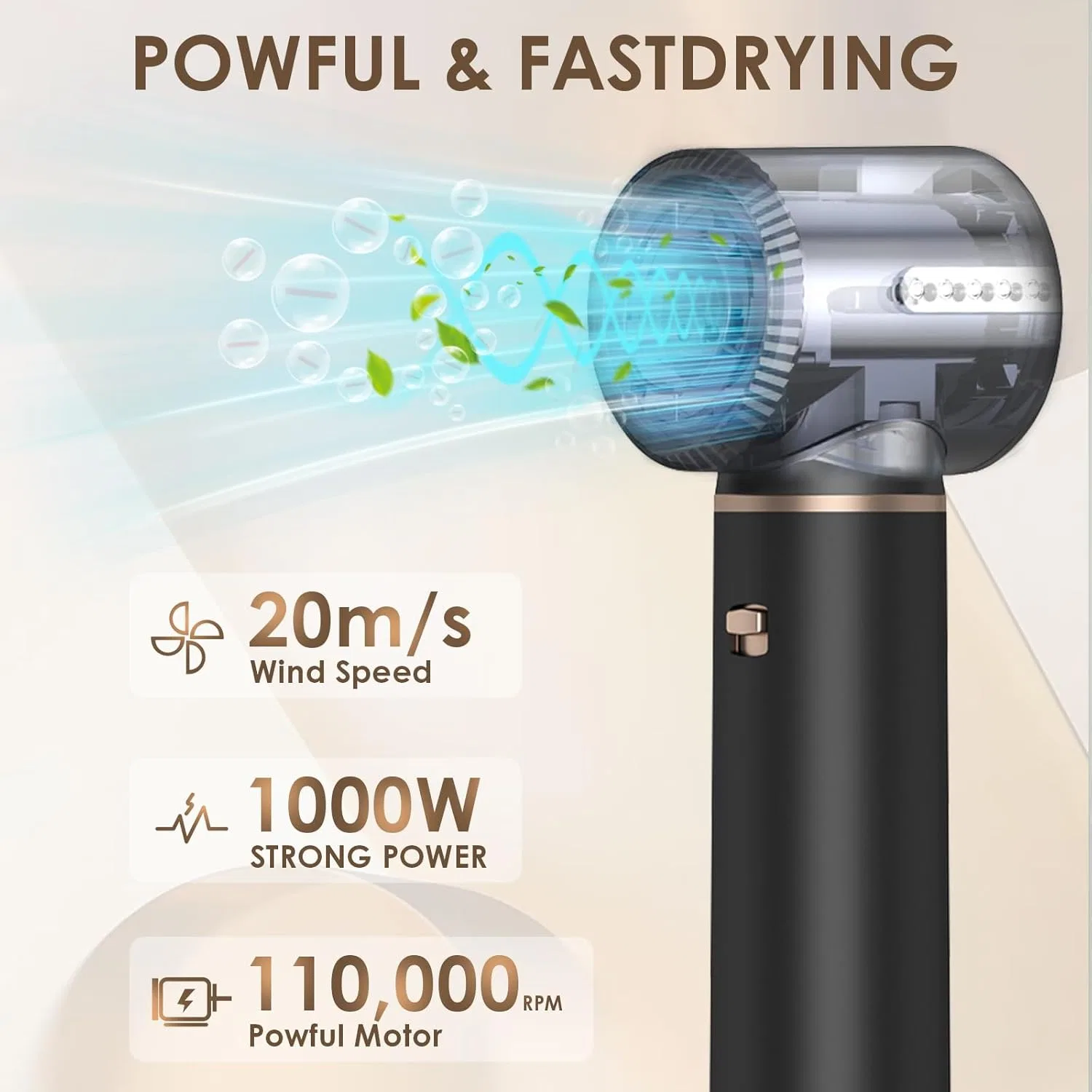 Набор для укладки волос 5-в-1 Airstyler с автоматической плойкой и феном Hyadiertech, Black — фото 4