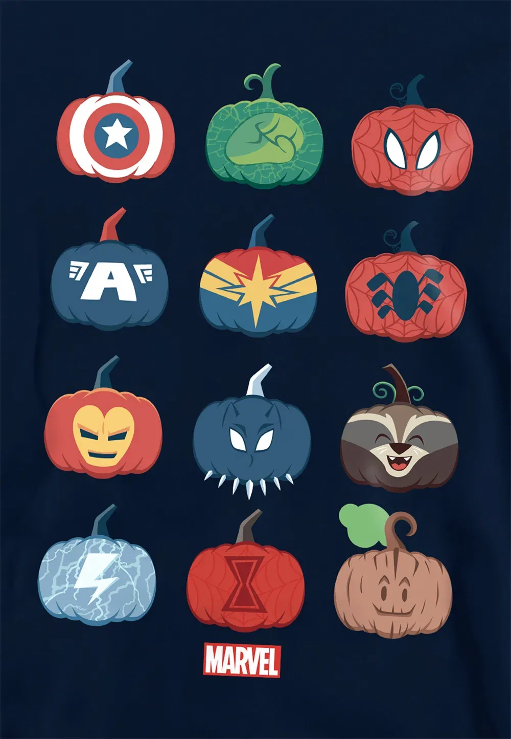 Детский худи Marvel Hero Pumpkins, темно-синий, темно-синий — фото 2