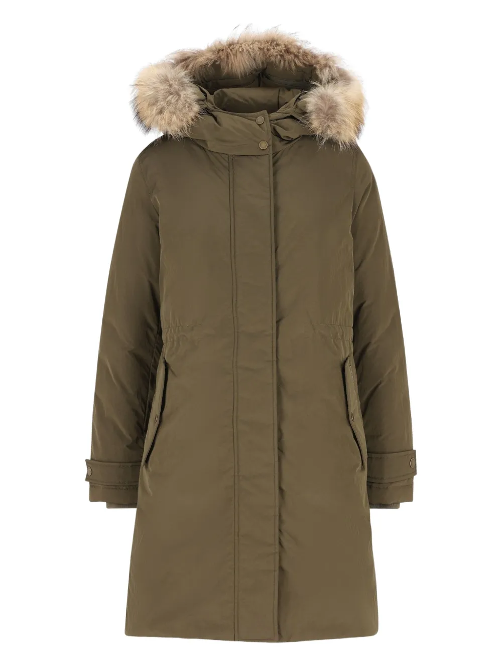 

Парка с капюшоном, отделанным мехом WOOLRICH, коричневый
