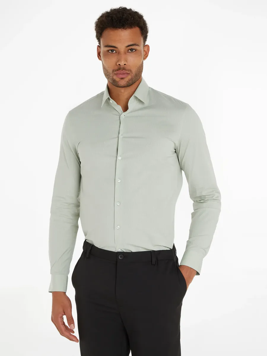 

Рубашка с длинными рукавами Calvin Klein "POPLIN LEAF PRINT SLIM SHIRT", цвет Sea Foam