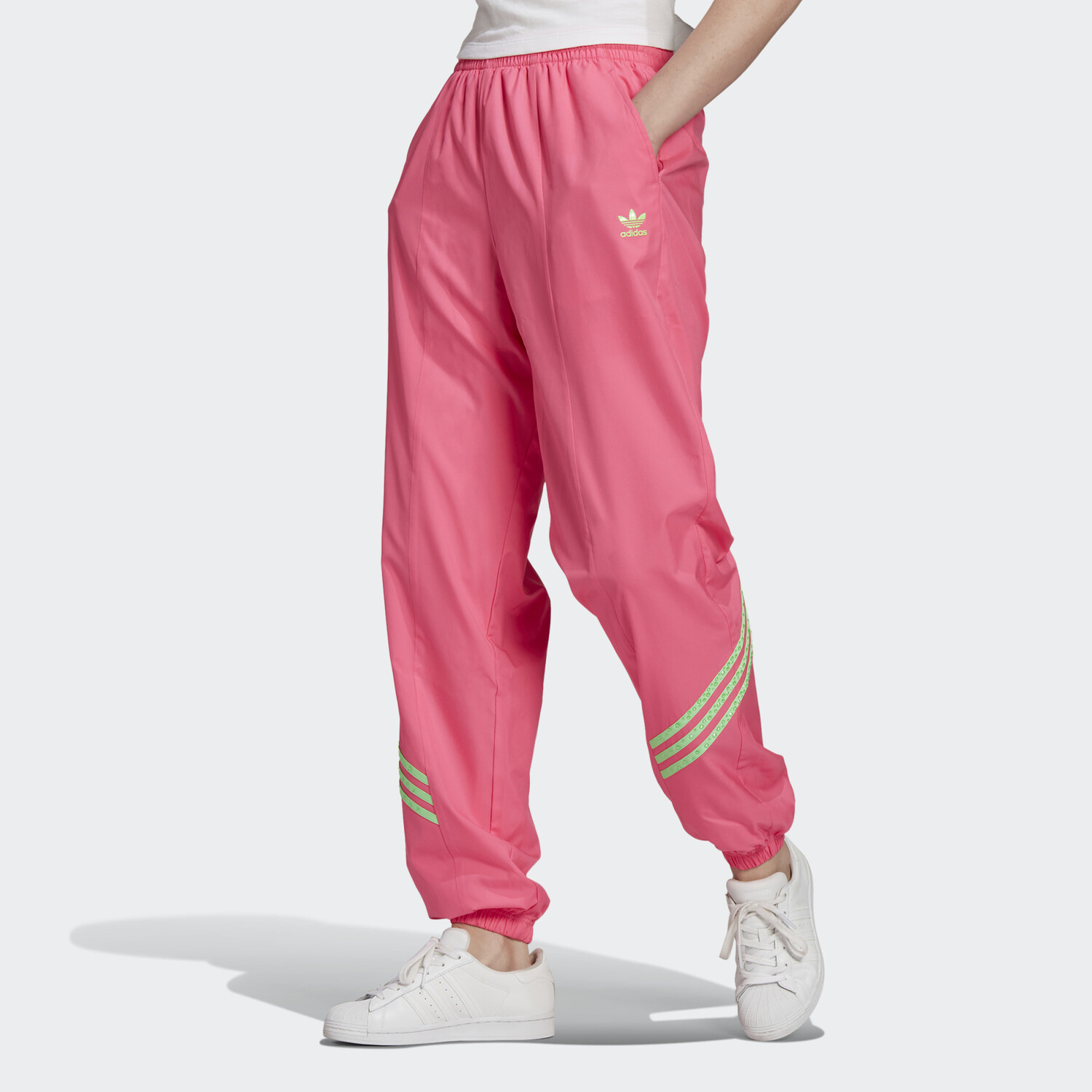 Swarovski X Knit спортивные штаны женские розовые Adidas Originals — фото 2