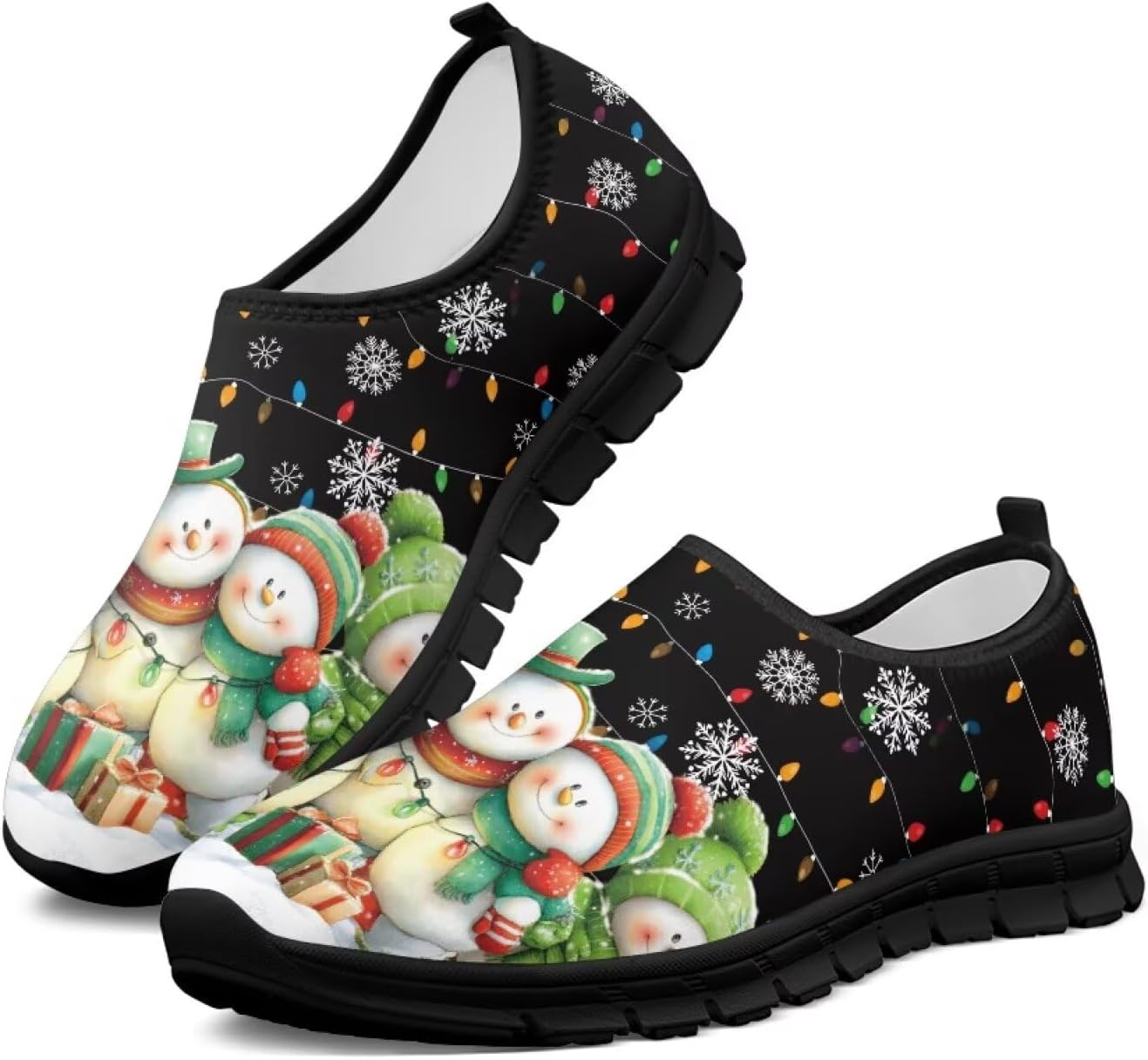 

Удобные женские слипоны для ходьбы Унисекс Взрослые модные повседневные кроссовки Fonplted, Cute Snowman