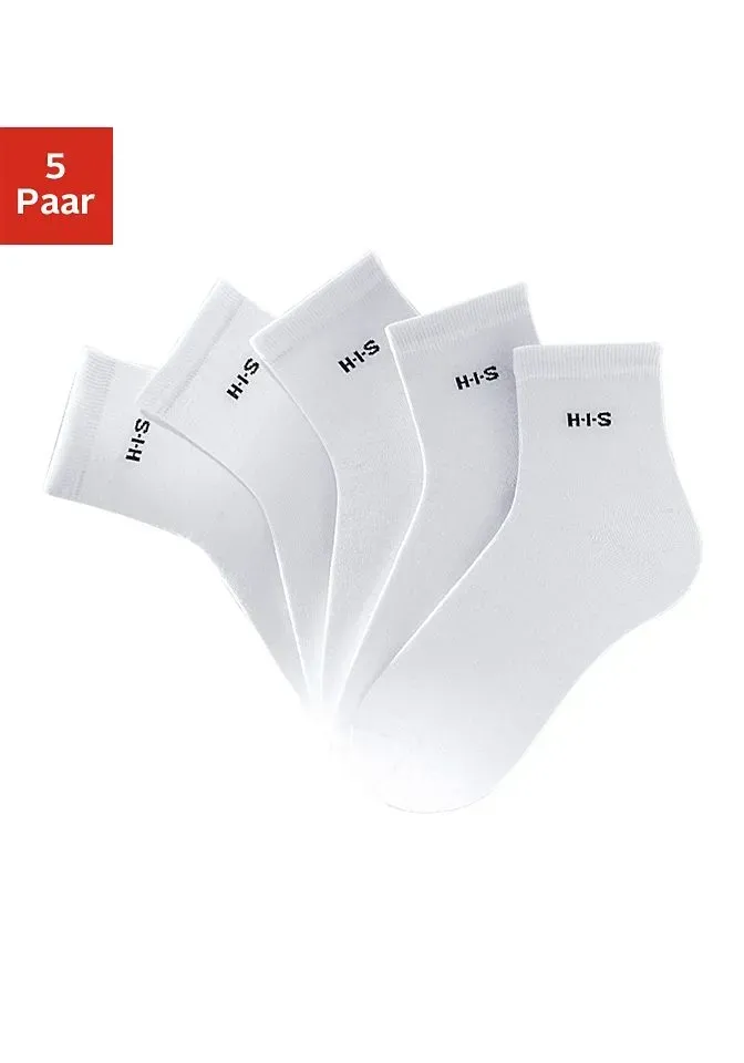 

Короткие носки H.I.S (5 пар в упаковке) с манжетами выше щиколотки, белый