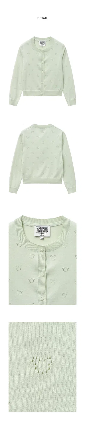 Детский ажурный кардиган Enfant светло-зелёного цвета от Marithé Kids — фото 4