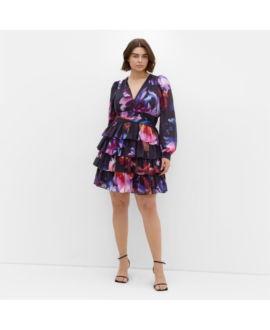 

Мини-платье Kailey с принтом больших размеров CITY CHIC, Vivid floral