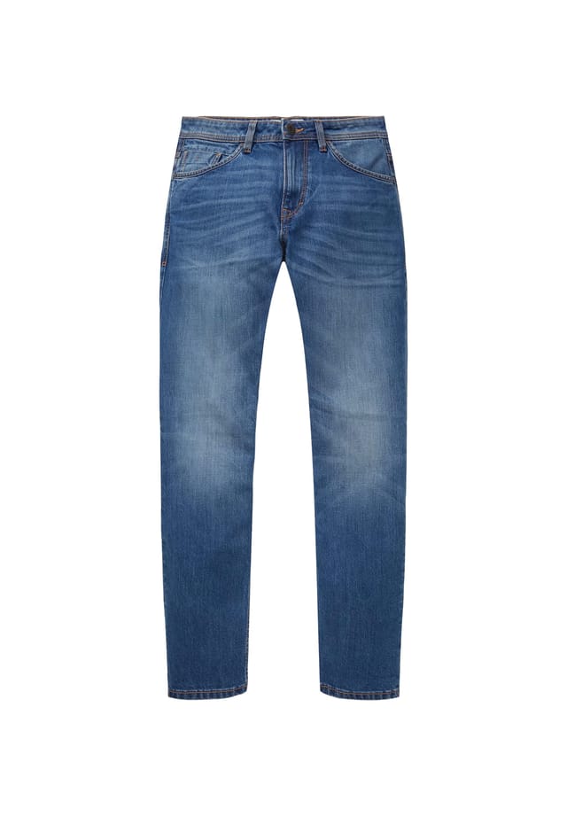 

Джинсы Josh Regular Slim с логотипом и пятью карманами Tom Tailor, синий