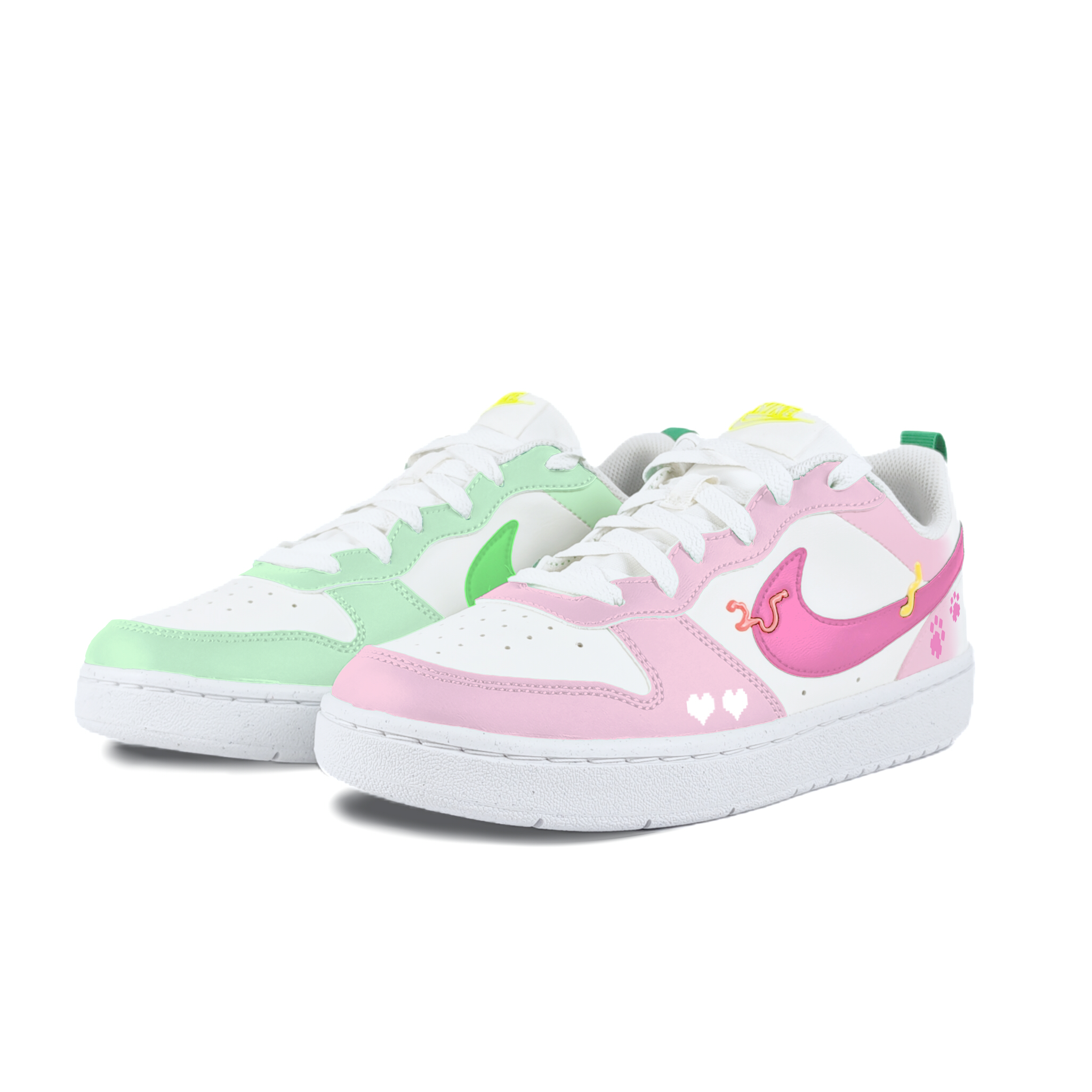 

Кроссовки Court Borough Low Recraft Bg с противоскользящим износостойким низким верхом для детей и подростков Nike, розовый/зеленый