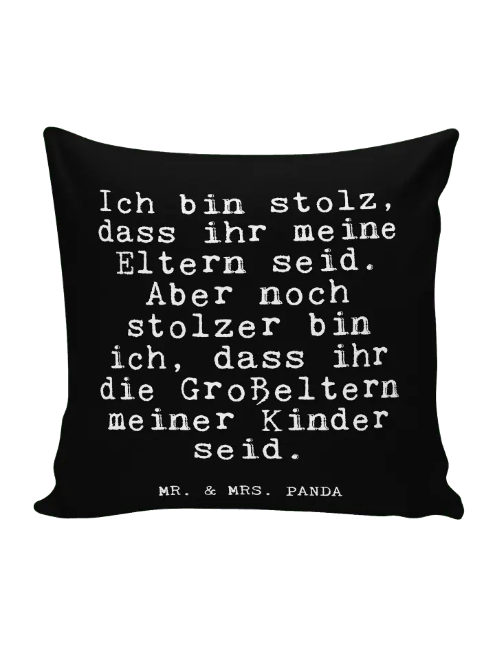 

Подушка Mr & Mrs Panda 40x40 Ich bin stolz dass, черный