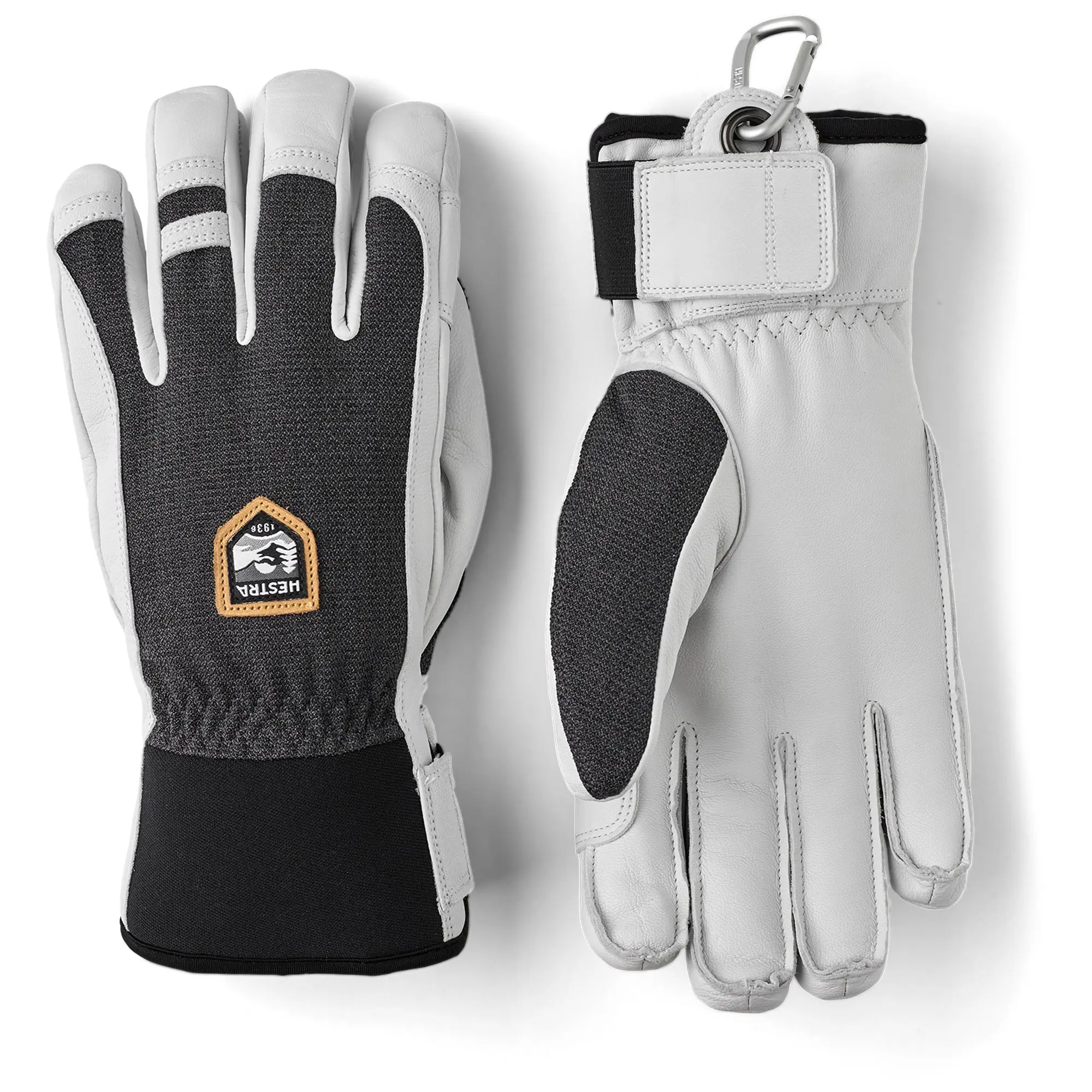 

Женские кожаные патрульные перчатки армейского образца с пятью пальцами Hestra, Charcoal