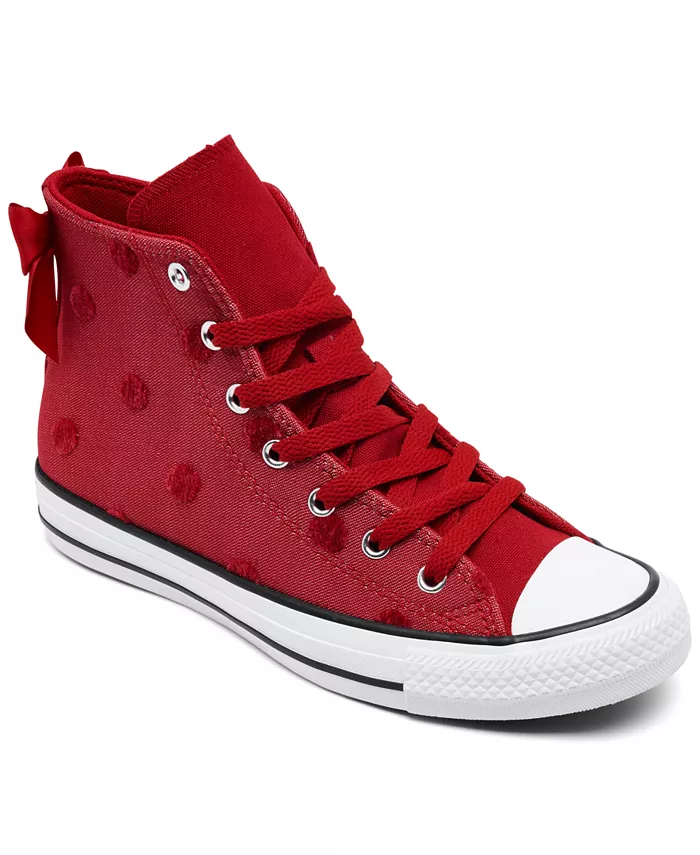 

Большие размеры Chuck Taylor All Star Bows высокие кеды повседневные кроссовки от Finish Line Converse, красный