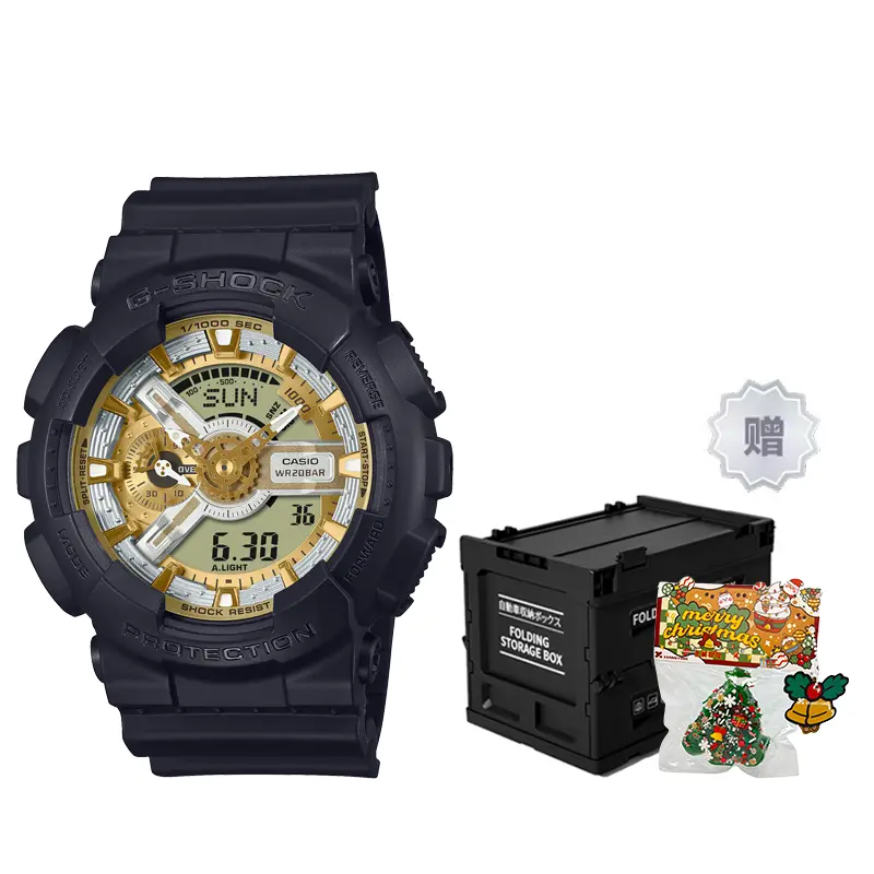 

Унисекс золотые часы Casio GA-110CD-1A9PR с двойным дисплеем жидкокристаллическим и аналоговым