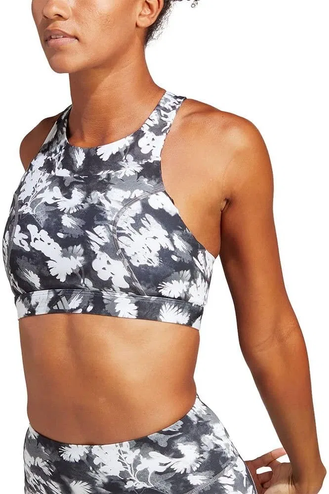 Спортивный бюстгальтер RUN MS AOP Bra, adidas, Black White
