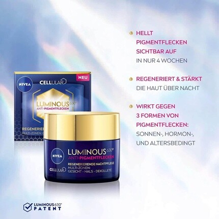 Cellular Luminous 630 Ночной уход против пигментных пятен 50 мл, Nivea — фото 3