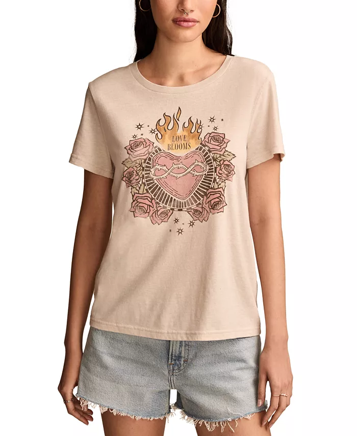 

Женская классическая футболка Love Blooms Lucky Brand, белый