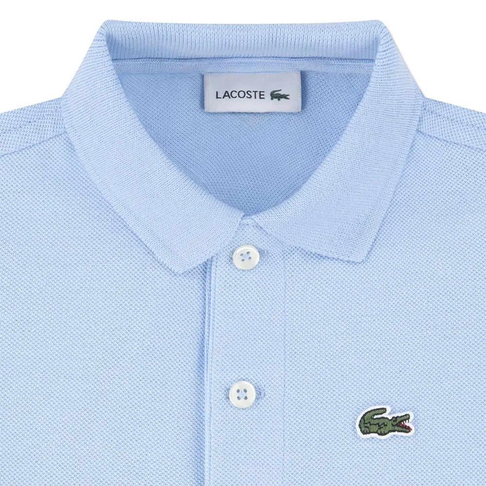 Поло с коротким рукавом Lacoste Kids Pique, синий — фото 3