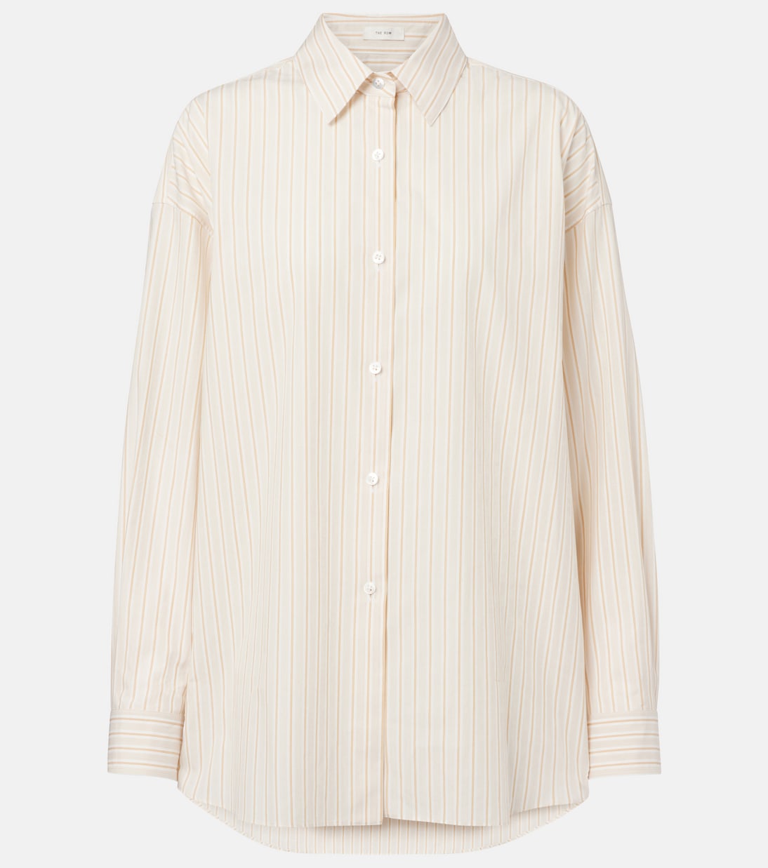 

Рубашка из поплина в полоску с кастерами The Row, Beige / Orange