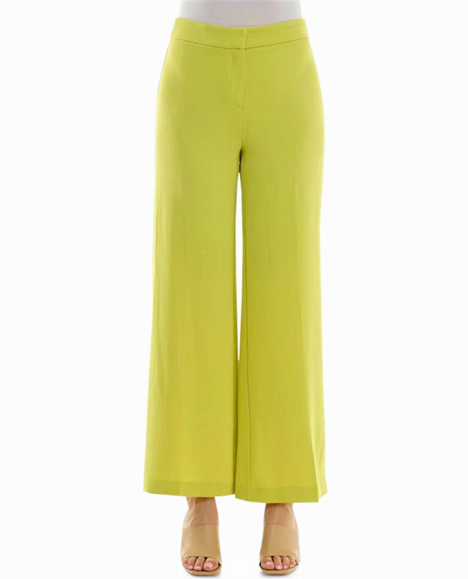 

Широкие брюки Claire Stretch Crepe цвета цитрин Nicole Miller, цвет citrine