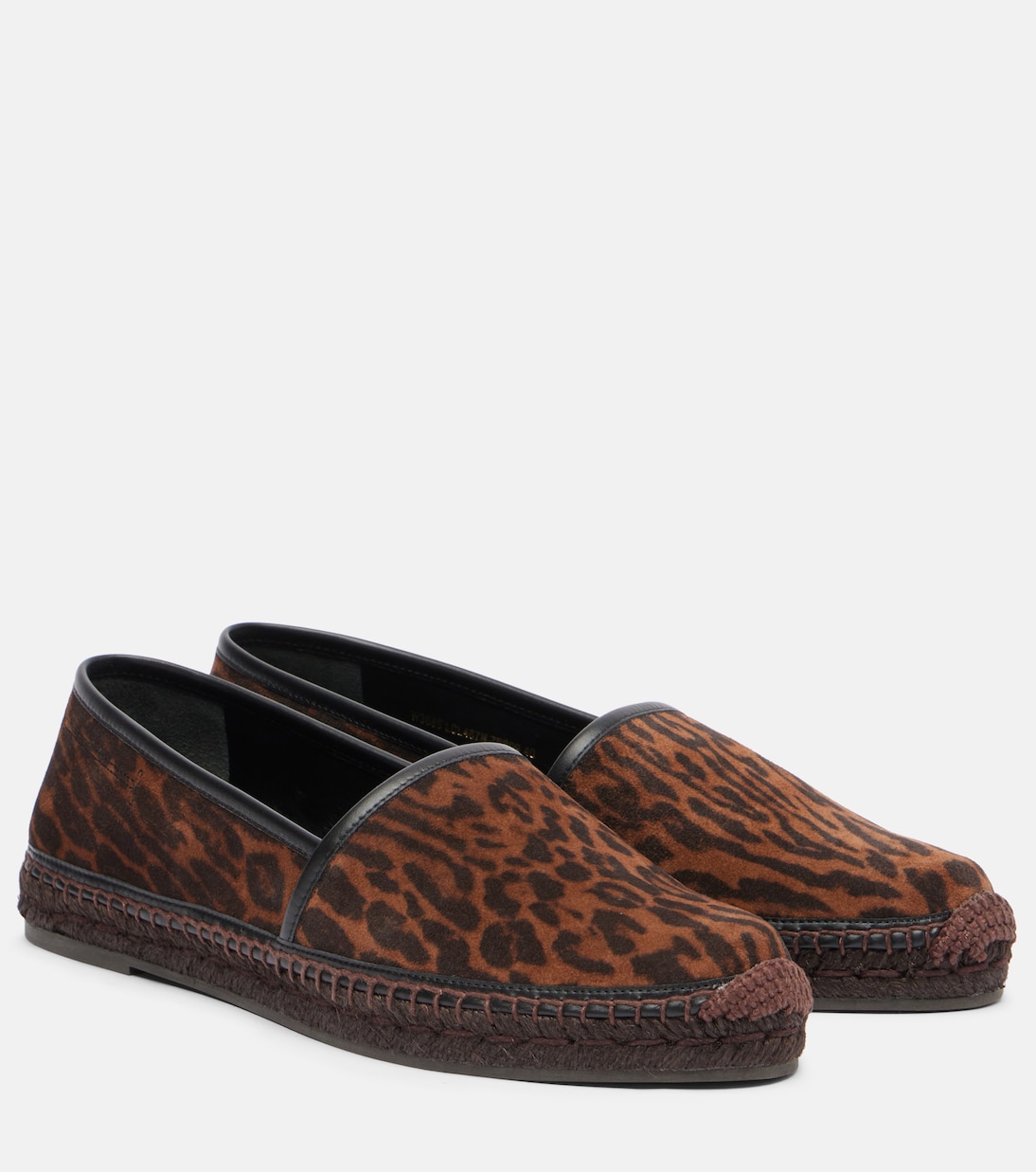 Леопардовые замшевые эспадрильи Tom Ford, Brown/Dark Brown + Black