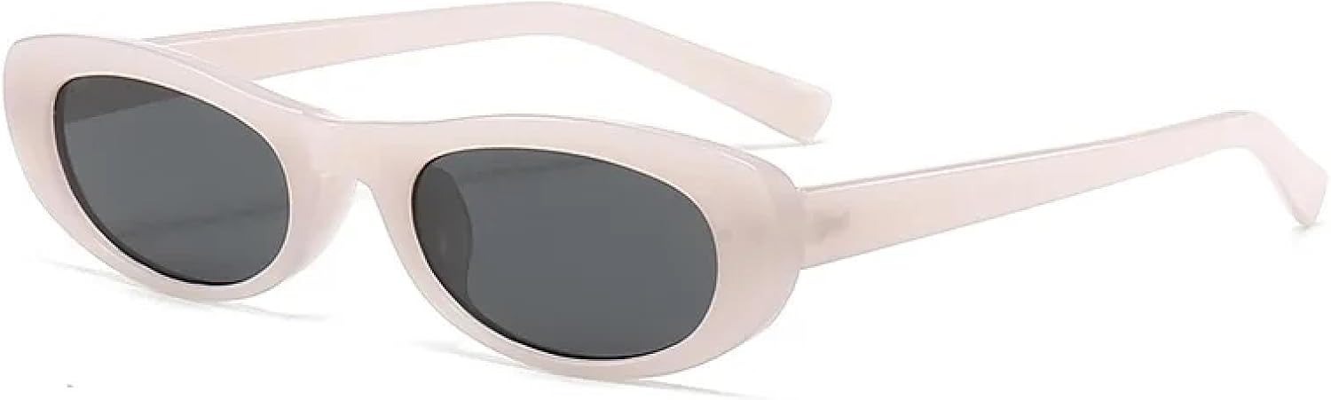 

Модные солнцезащитные очки «кошачий глаз» для женщин, роскошные, маленькие, овальные, черные, солнцезащитные очки-маски, трендовые прямоугольные очки TKKTLLT, Jelly White Gray