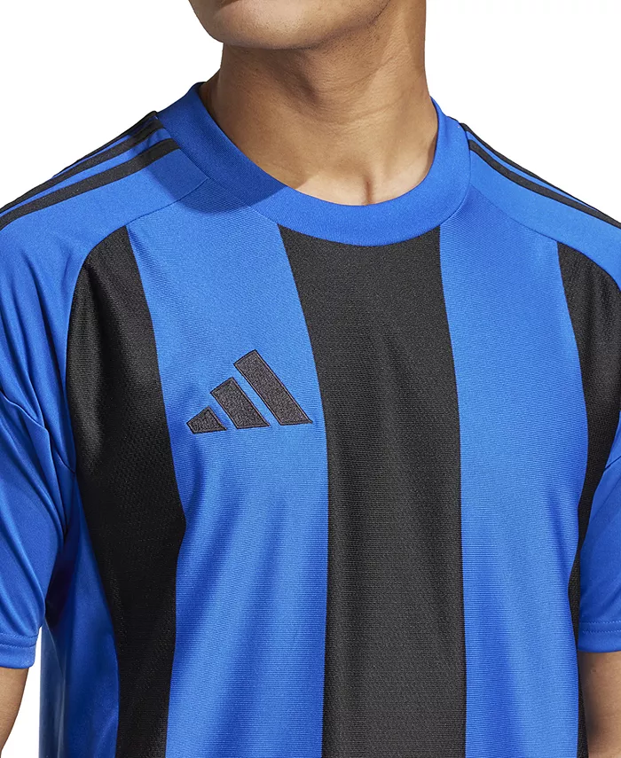 Мужская футболка с полосками и логотипом Jersey adidas, серый — фото 4