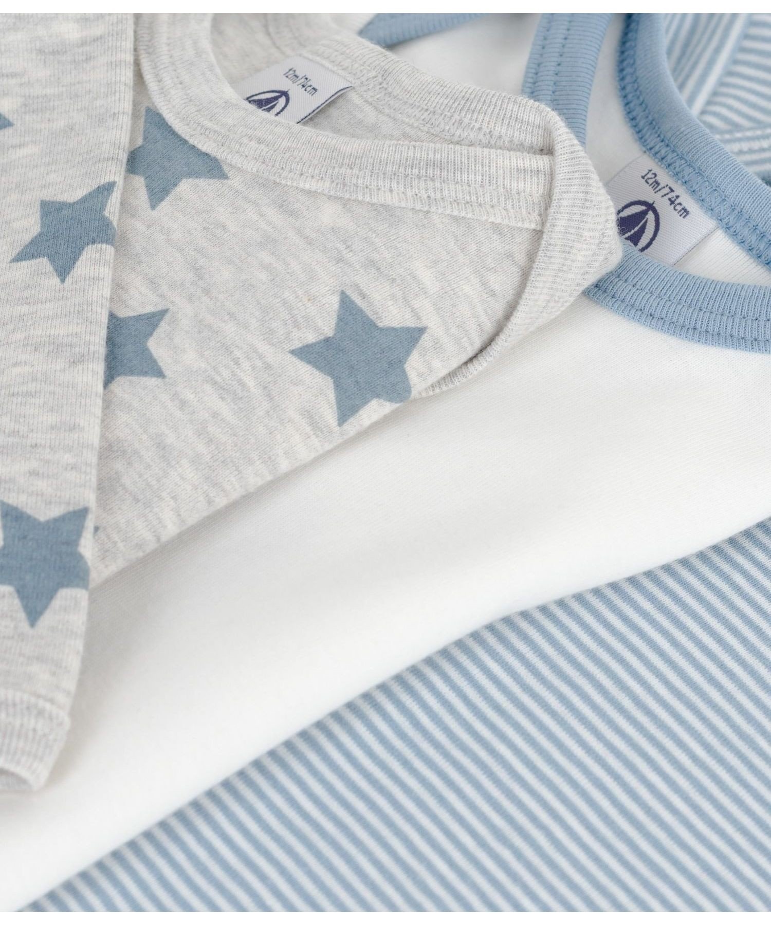 Боди с длинными рукавами (комплект из 3 предметов) PETIT BATEAU, Multicolor 1 — фото 3