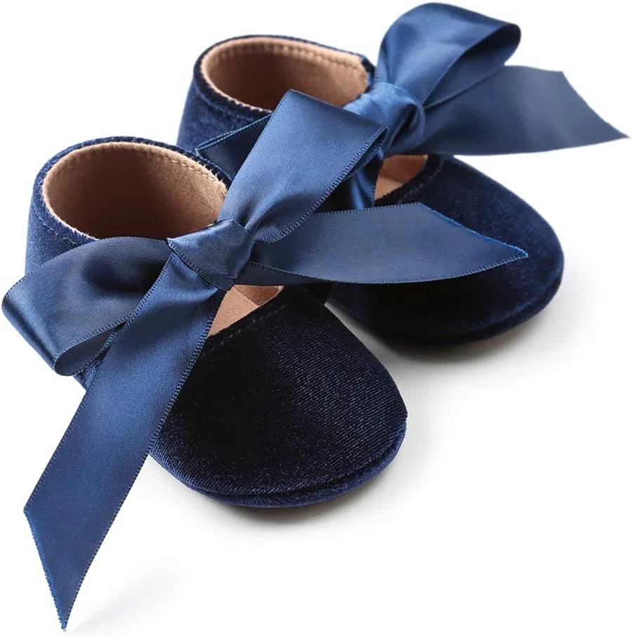 Детские туфли Мэри Джейн для девочек с бантом RVROVIC, Navy Blue — фото 4