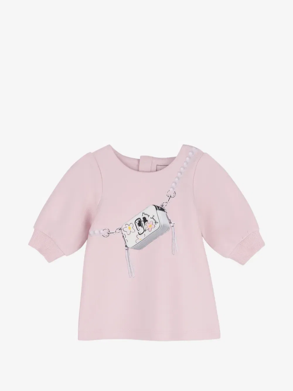 Платье с длинными рукавами и графичным принтом Marc Jacobs Kids, розовый